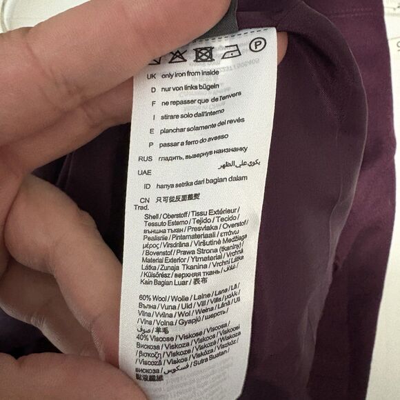 NWT Esprit Mini Skirt Wool Blend Burgundy Classic Winter Work Office Mod Size 10 - Picture 8 of 8